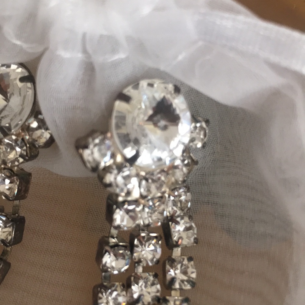 Crystal Dangle Pierced Earrings - Picture 3 of 4